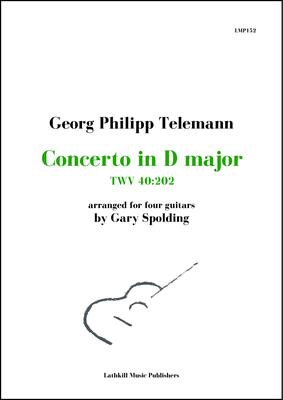 cover of Concerto in D major, TWV 40:202 by Georg Philipp Telemann arranged for guitar orchestra by Gary Spolding