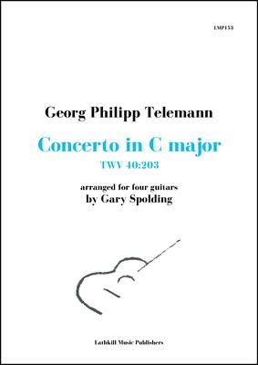 cover of Concerto in C major, TWV 40:203 by Georg Philipp Telemann arranged for four guitars by Gary Spolding