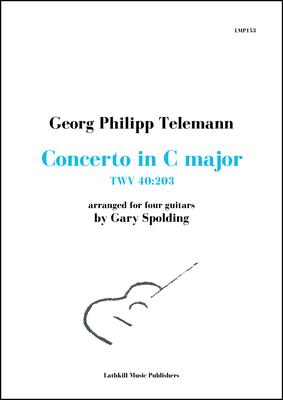 cover of Concerto in C major, TWV 40:203 by Georg Philipp Telemann arranged for guitar orchestra by Gary Spolding